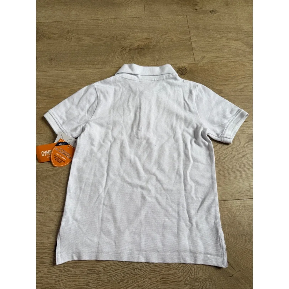 NWT Boys Kid Gymboree playproof uniforms nanotex short sleeve white polo size 4T
